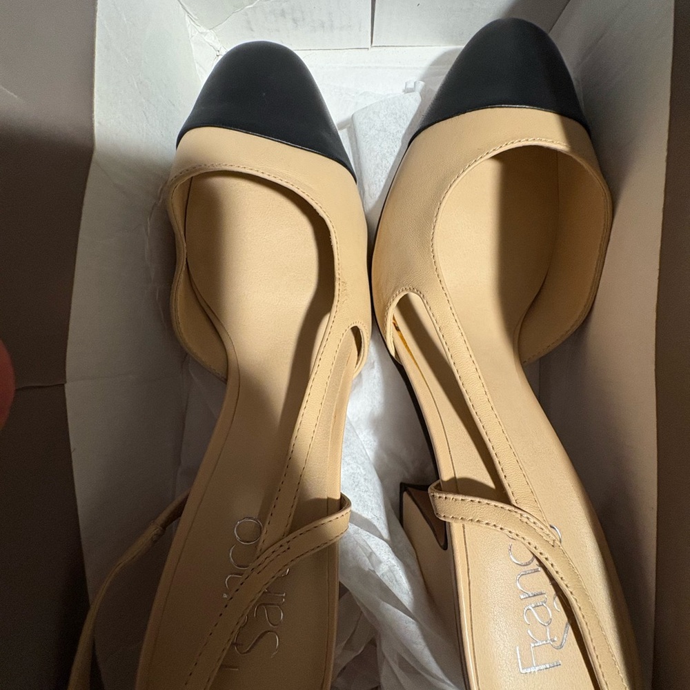 Franco Sarto Black and Tan Platform Shoes